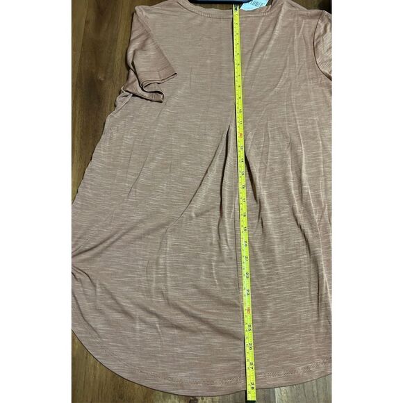 Mod Ref Women's Heathered Shirt V-Neck High-Low Hem Top Size Small Rust - Picture 6 of 6